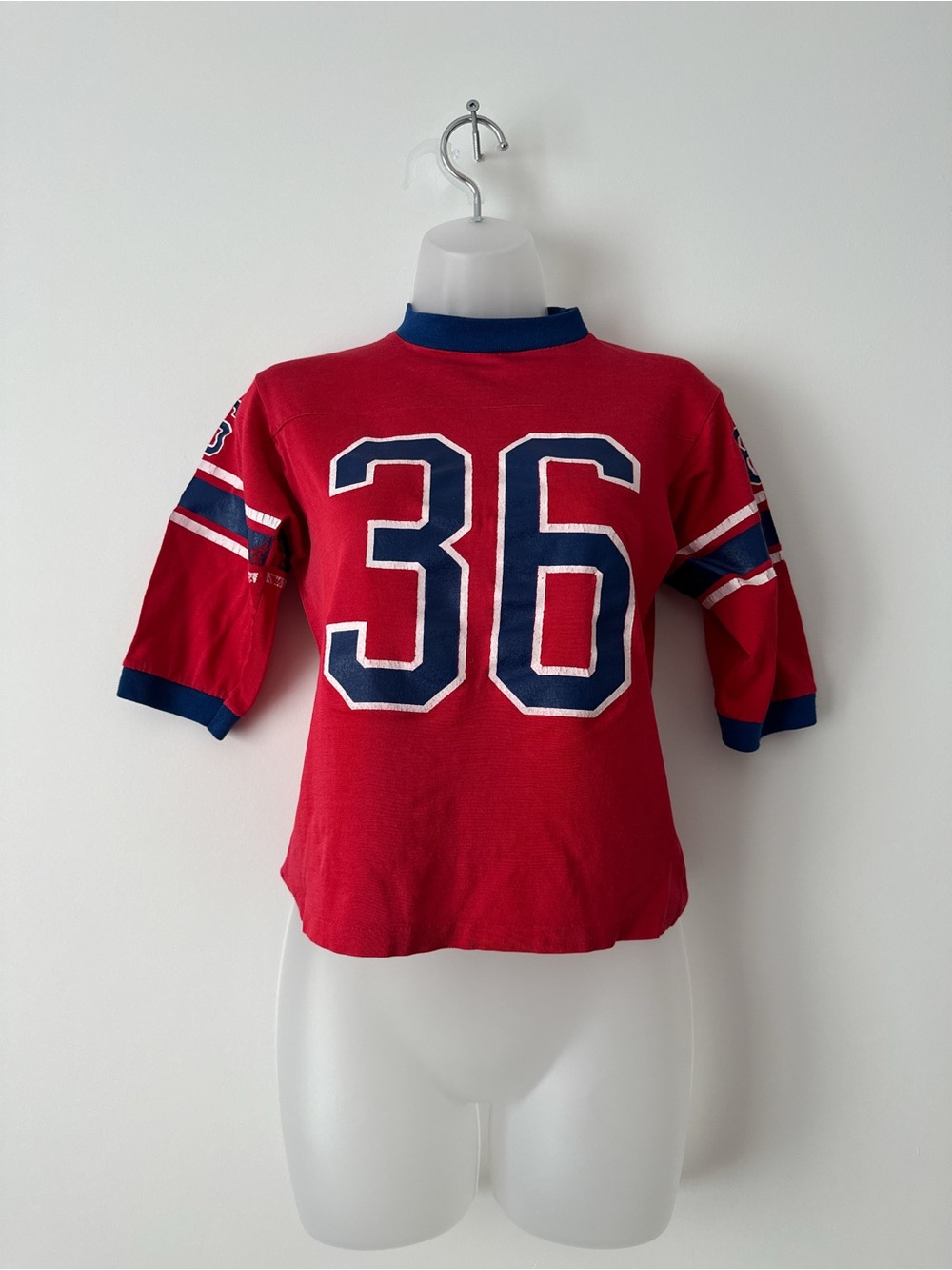 blockette jersey top red blue number 36